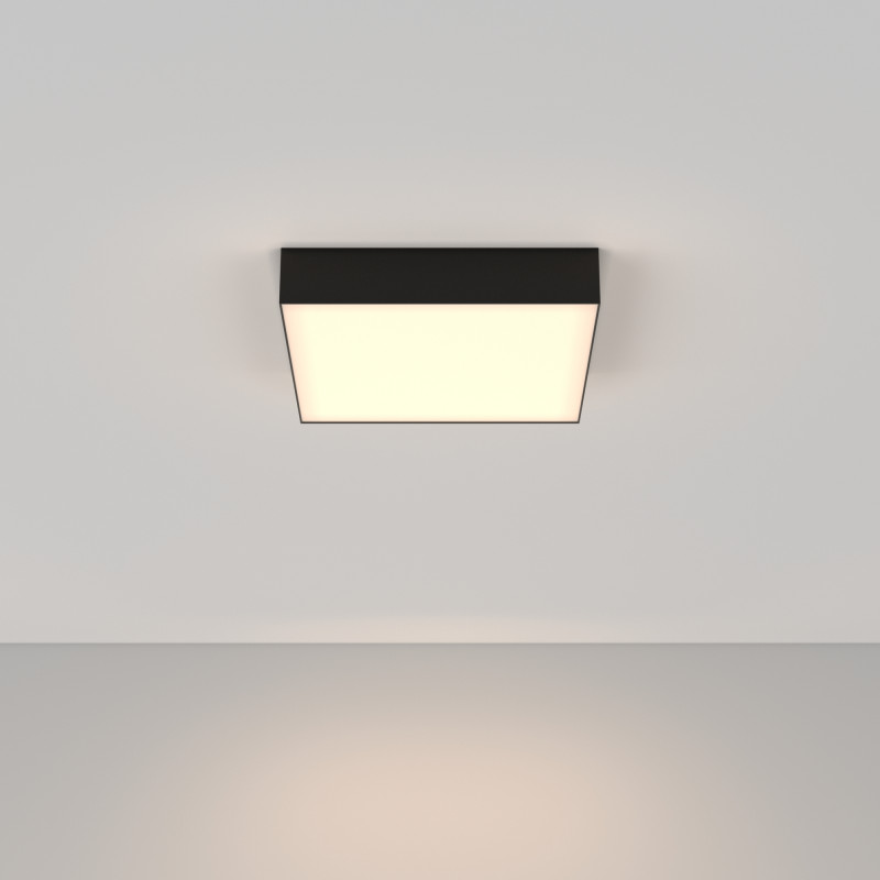 Накладной светильник 30*30*6 см, LED, 36W, 3000К, Maytoni Technical Zon C032CL-36W3K-SQ-B черный