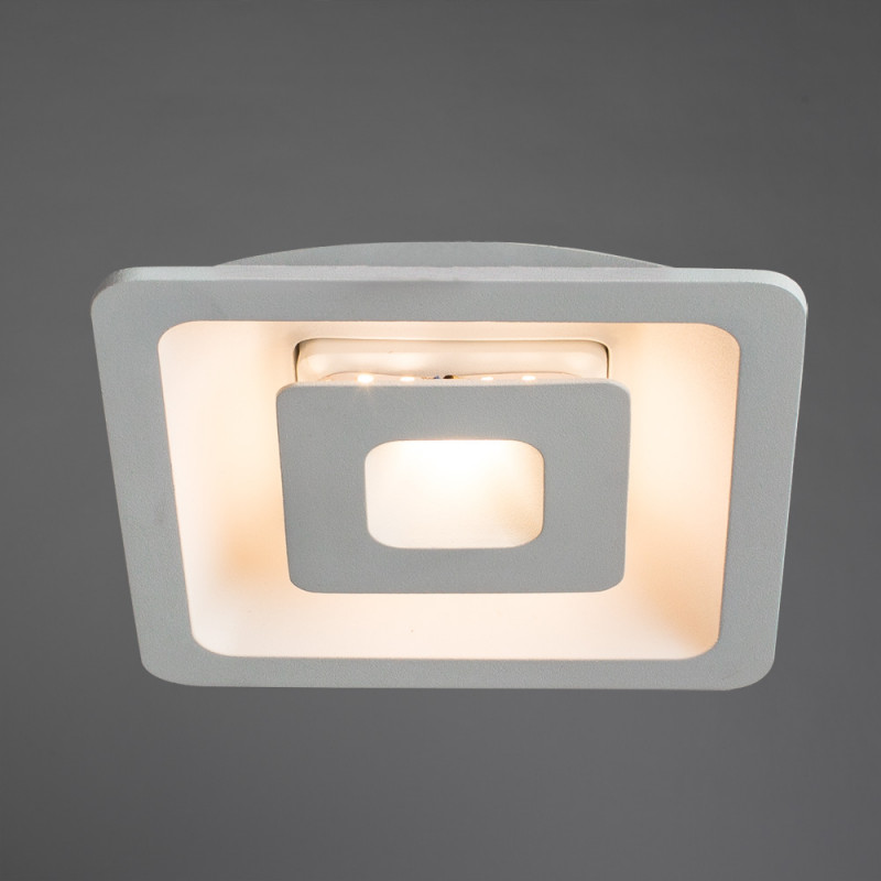 Встраиваемый светильник 12 см, 3W, 3000К, белый, теплый свет, Arte Lamp Canopo A7243PL-2WH, светодиодный