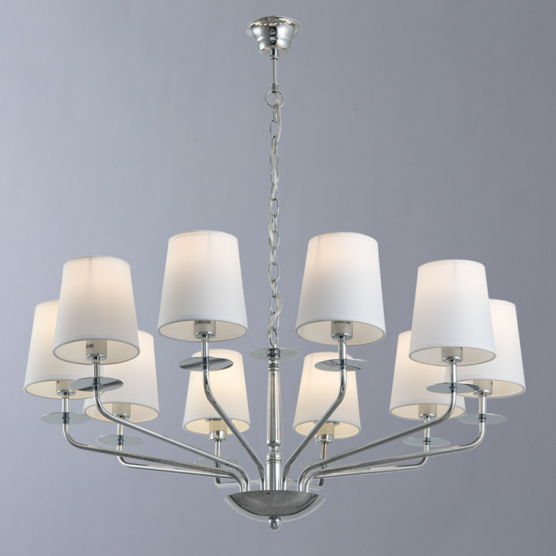 Подвесная люстра Arte Lamp A1048LM-10CC хром, диаметр 80 см