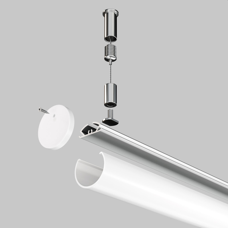 Алюминиевый профиль  Подвесной *15*2000 мм для светодиодной ленты Maytoni Led strip Серебро ALM-D30-S-2M