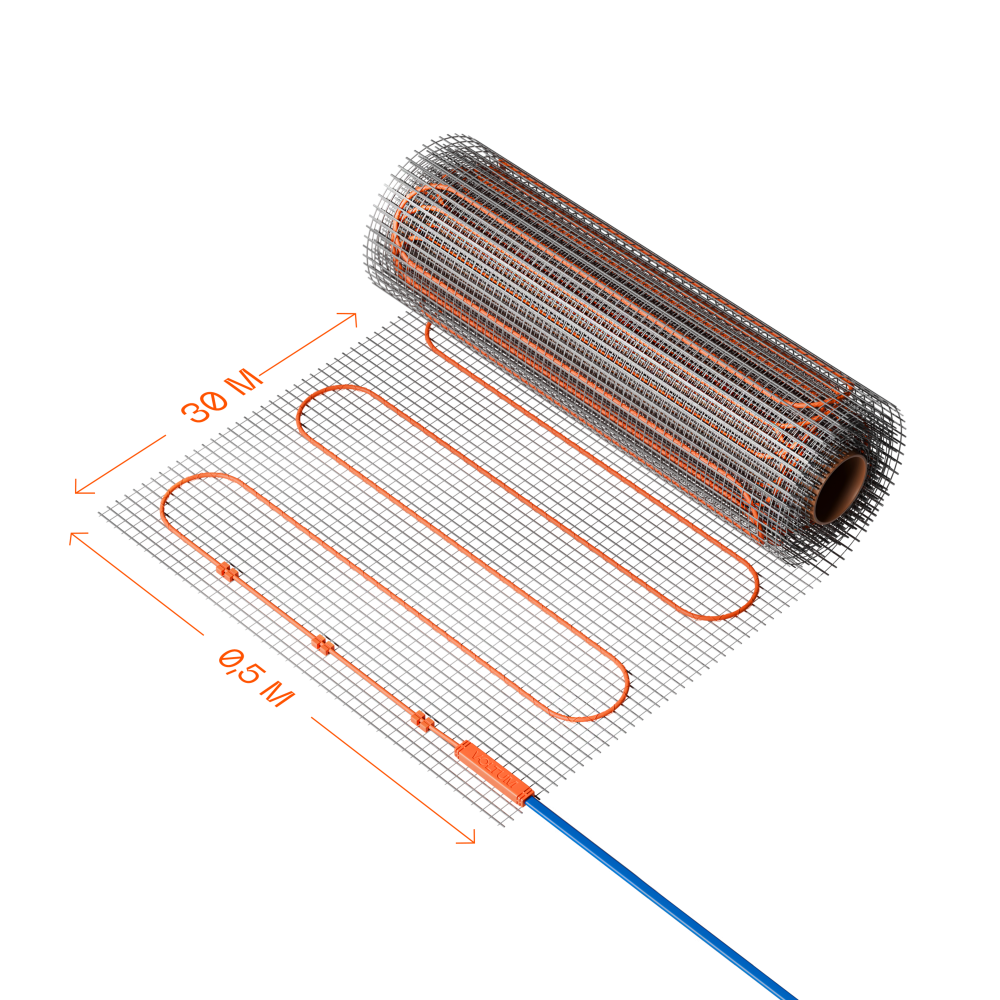 Нагревательный мат VLT01-150-15, 15 м2, 150 вт/м Voltum VLT01-150-15