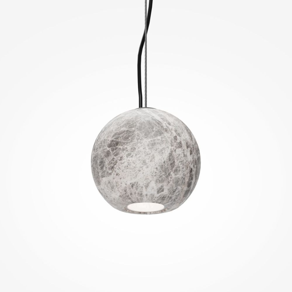 Подвесной светильник 12 см, Maytoni Basic Texture MOD461PL-01GR, черный-мрамор