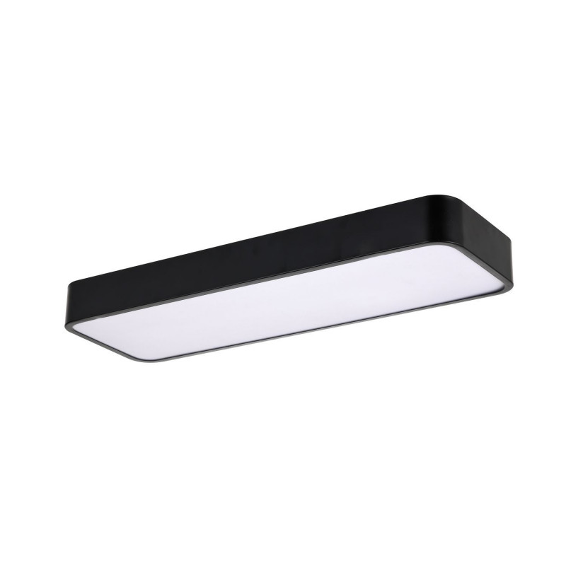 Светильник 120*20 см, 40W, 4000К Favourite Piano 4077-1C, L1200*W200*H50, потолочный светильники черного цвета в белым акриловым рассеивателем.