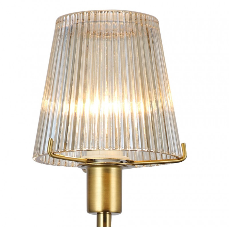 Бра Favourite Copita 2778-1W, D165*W130*H420, французское золото, плафон из прозрачного рифленого стекла