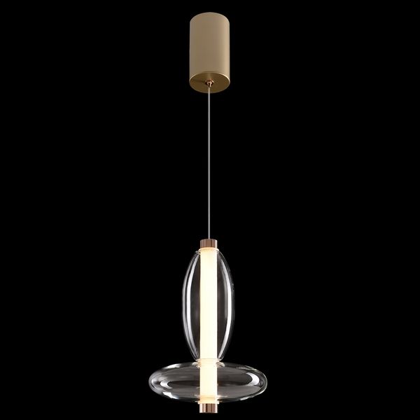 Светильник 18 см, 7W, 3000K, Crystal Lux QUASAR SP7W LED TRANSPARENT, золото