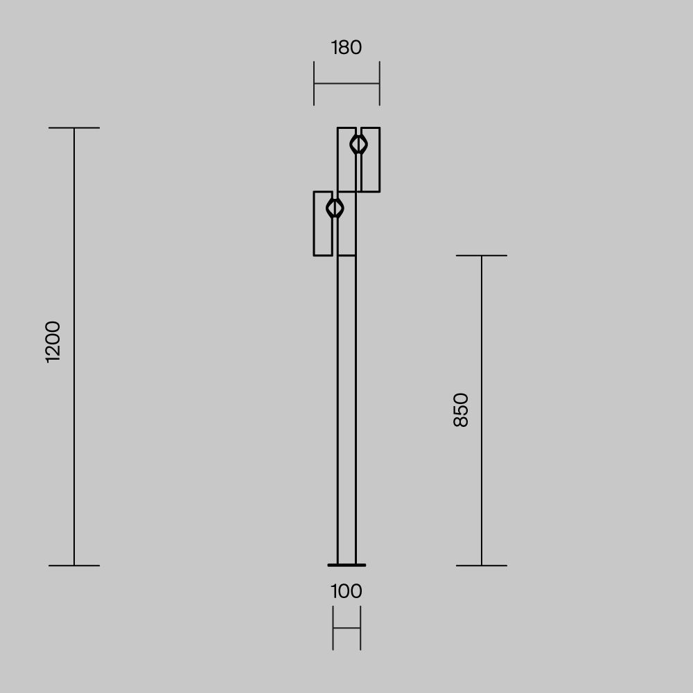 Ландшафтный светильник 120 см, 20W, 3000K, Maytoni Torq O494FL-L20B3K, черный