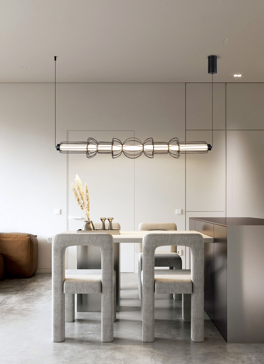 Линейно-подвесной светильник 107*25-170 см, 1*LED, 17W, 3000K, Lussole Howard LSP-7349, черный