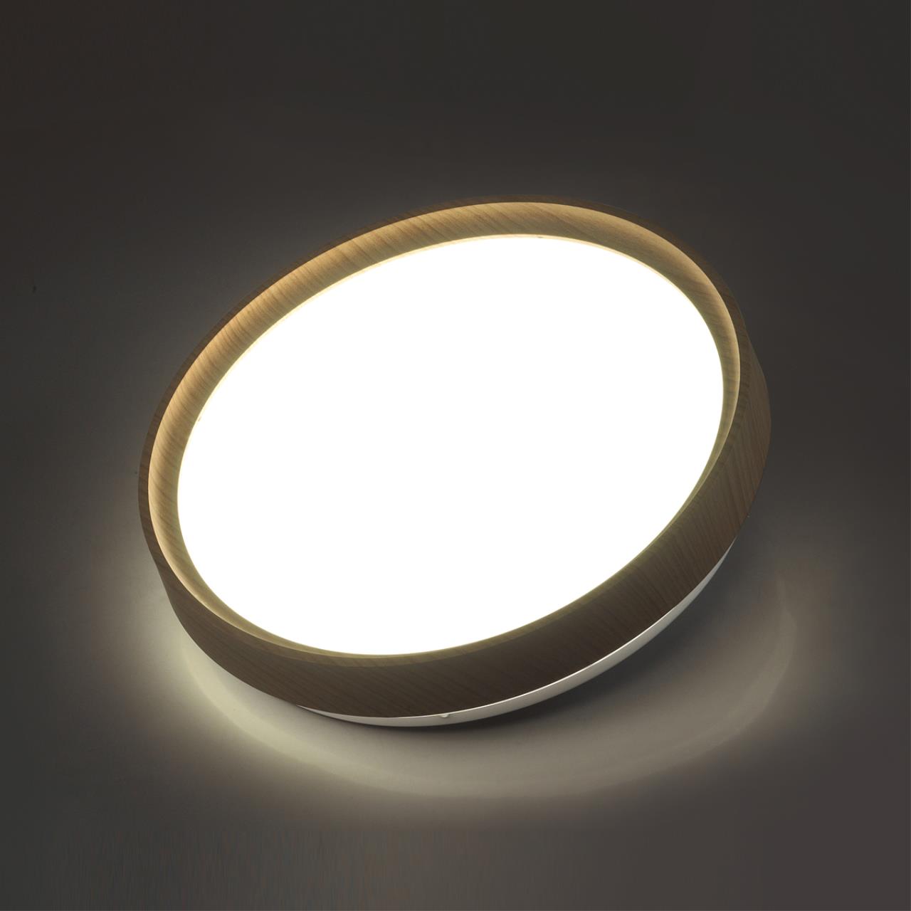 Cветильник 33*5,5 см, LED 30W, 4000 К, IP43, белый/светло-коричневый под дерево, пластик Sonex Woodi, 7603/CL