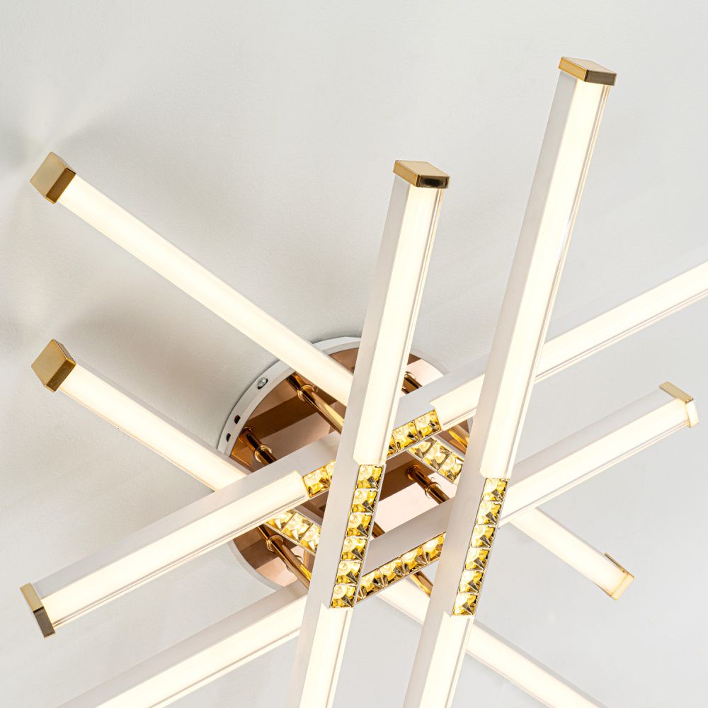 Светильник 70*70*15 см, LED*80W, 3000-6000K, Modelux  MDL.9374.600CL WH, Белый, Золото