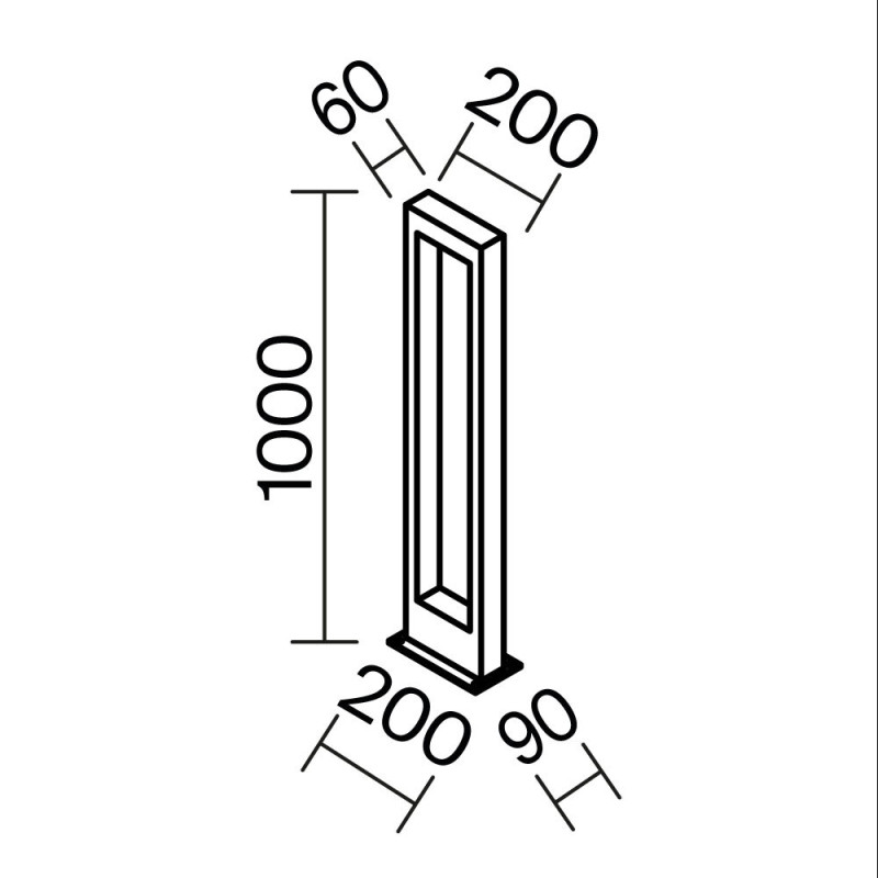 Светодиодный светильник 100 см, 10W, 3000K, Maytoni Bonn O425FL-L10GF, графит