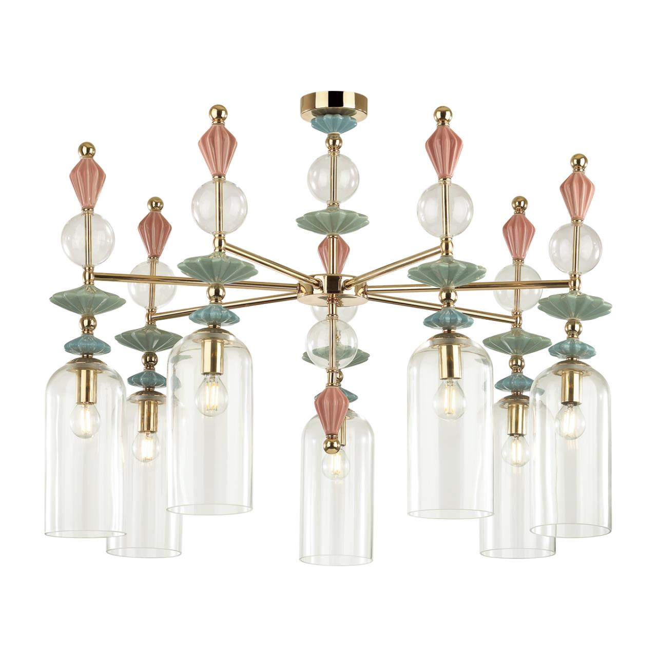 Подвесная люстра диаметр 97 см Odeon Light Bizet 4855/7C Золото