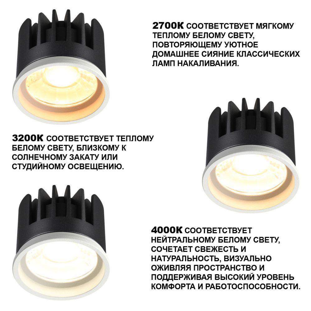 Модуль светодиодный с переключ. цв. температуры и мощности Novotech 359821 IP20 LED 6/8/10W 180-265V 2700К\3200К\4000К MOD