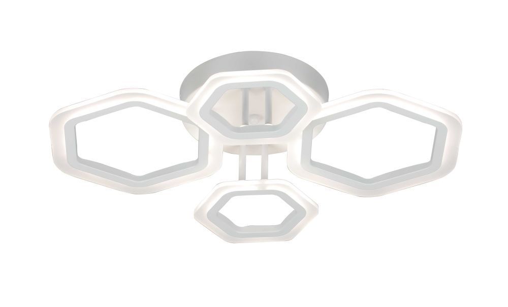 Люстра L540 x W400 x H120, мм, 64W 2700-6400K, WHITE (Белый) Rilon 2512/2+2 WHITE