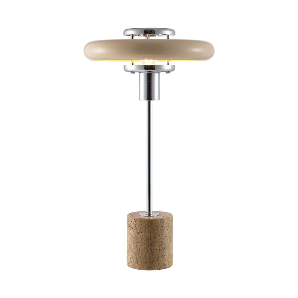 Настольная лампа 45 см, Lussole Stream LSP-5016, хром-бежевый