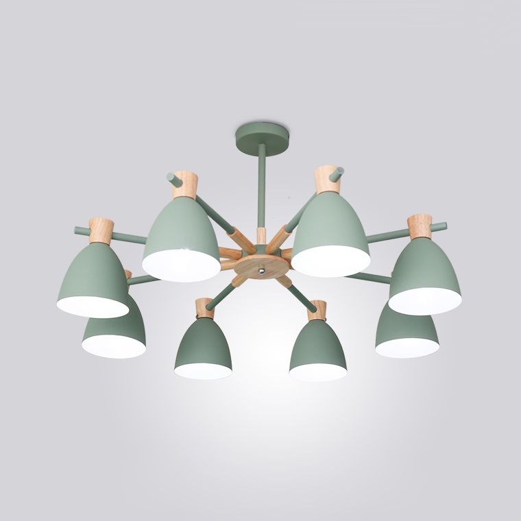 Потолочная люстра FOLKE 8 Green 85*85*30 см, 8*E27*60W, ImperiumLoft FOLKE01, Зелёный