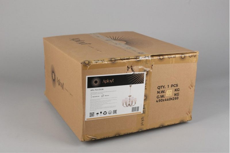 Подвесная люстра 70*45-143,5 см, 6*E14, 40W, Aployt Zhaklin APL.744.03.06, золотой