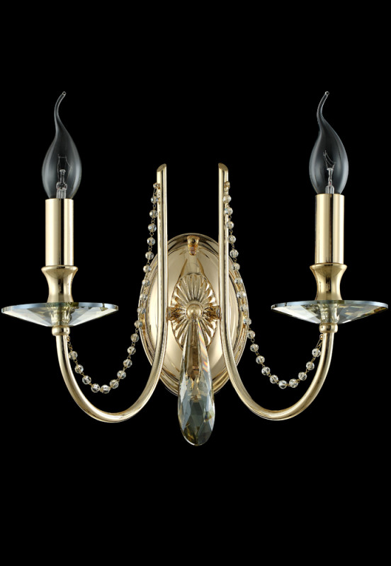 Бра 33*20 см, Crystal Lux VICTORIA AP2 GOLD/AMBER золото