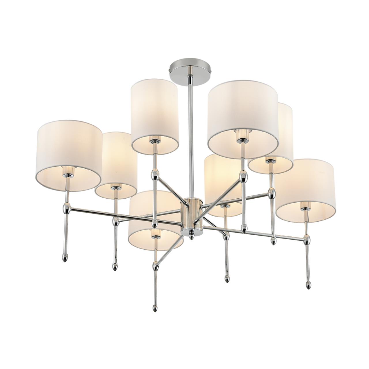 Люстра потолочная 84*64 см, 8*E14 Lumion LATTI 6589/8C хром, белый