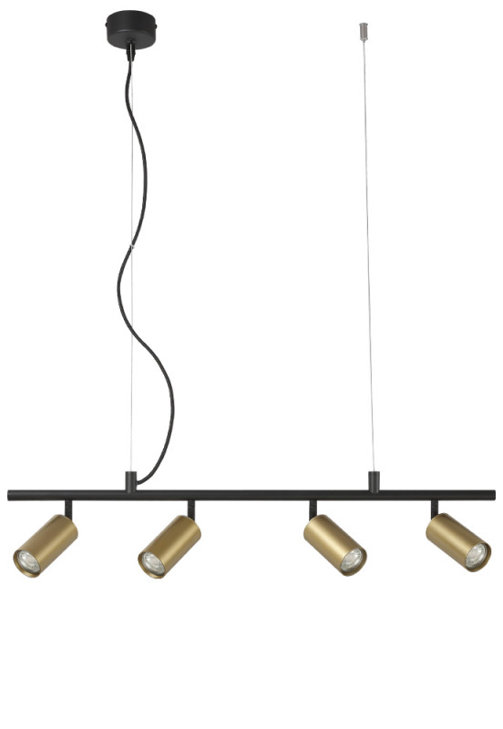 Светильник потолочный 80*6 см, Crystal Lux CLT 015C4 L800 BL-GO Черный+Золото