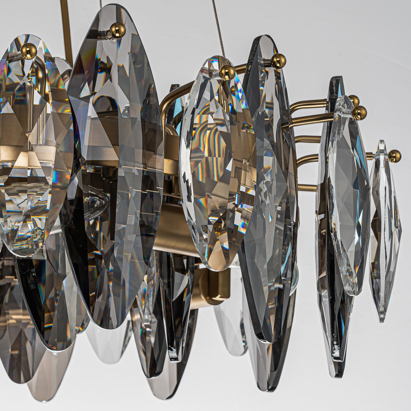 Подвесная люстра 50*130 см, 8*E14, 320W, Favourite Glans 4303-8P латунный