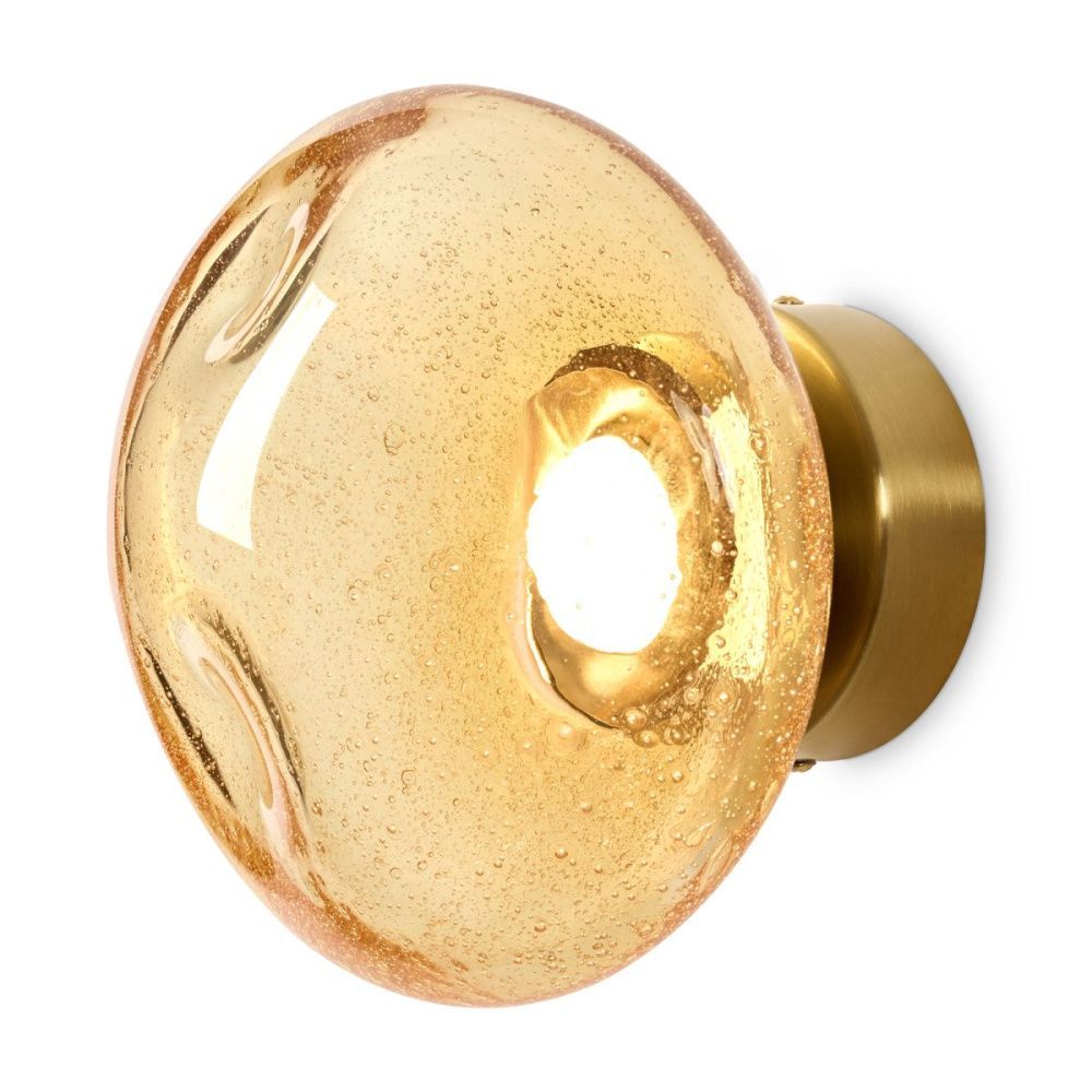 Настенный светильник 20 см, 5W, 3000K, Freya Mote FR5601WL-01YA, латунь-янтарный