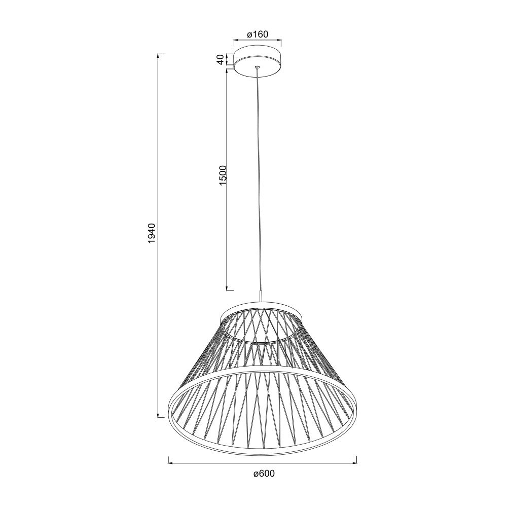 Подвесной светильник 60*194 см, *LED*43W, 3000K, Mantra Spider MAN8949, серый