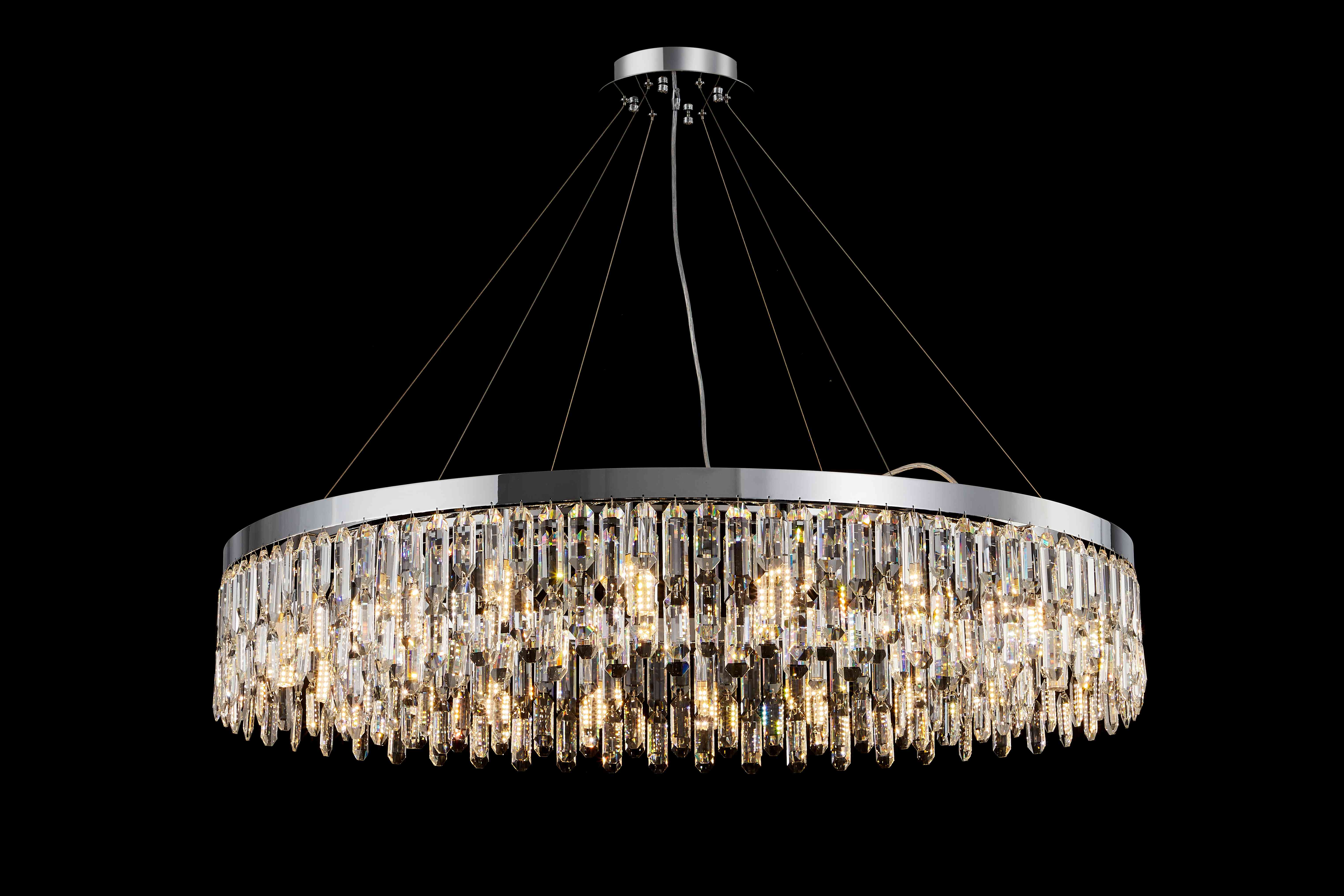 Люстра 1200*220, 20*E14, 40W NewRgy Cristallo F6-ф1200*H220 CHROME, Хром
