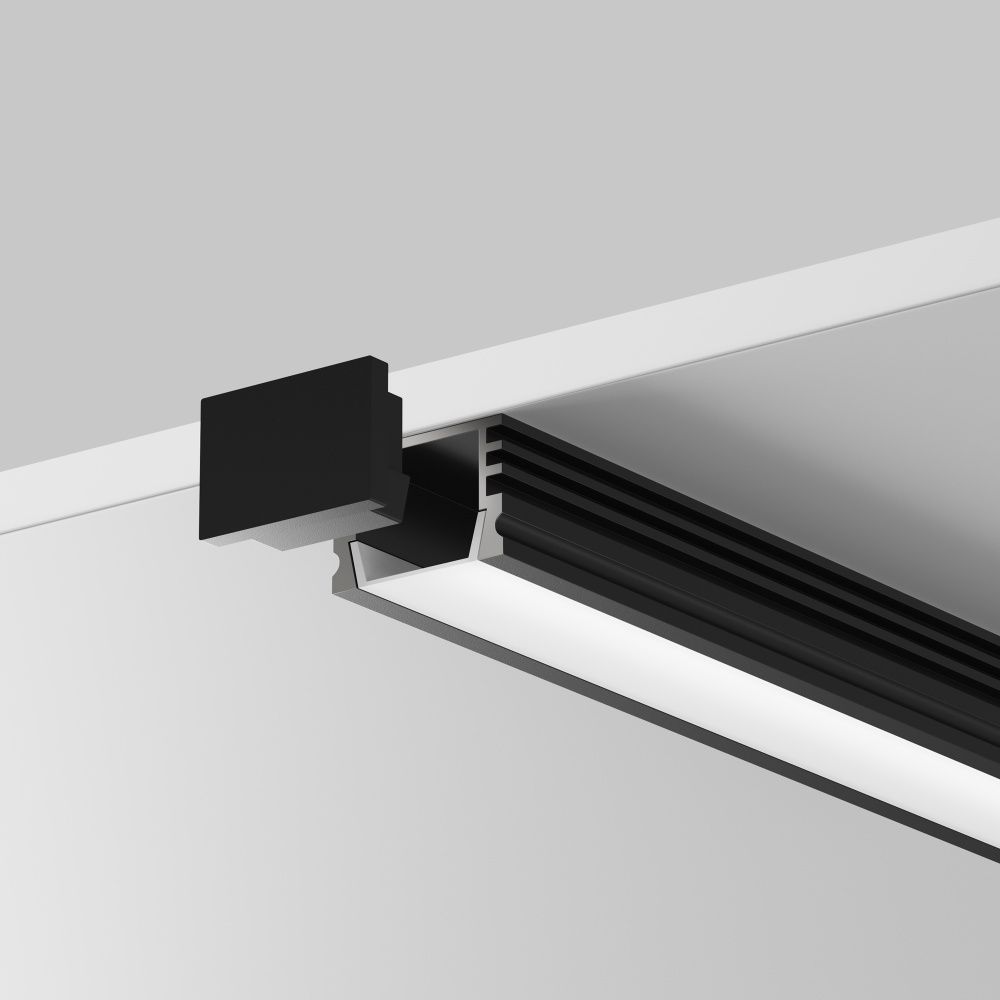 Алюминиевый профиль накладной 16x12 (Черный, 2 м), ALM-005-B-2M 631005, 200*2*1 см, Maytoni  631005, Черный