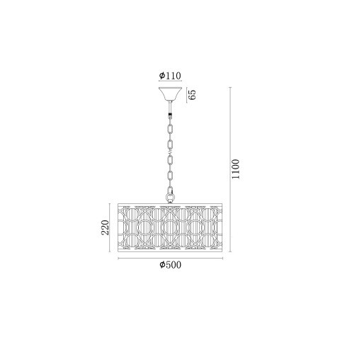 Подвесная люстра  50*110 см, 5*E14 шампань Vele Luce Riccio VL3164P05