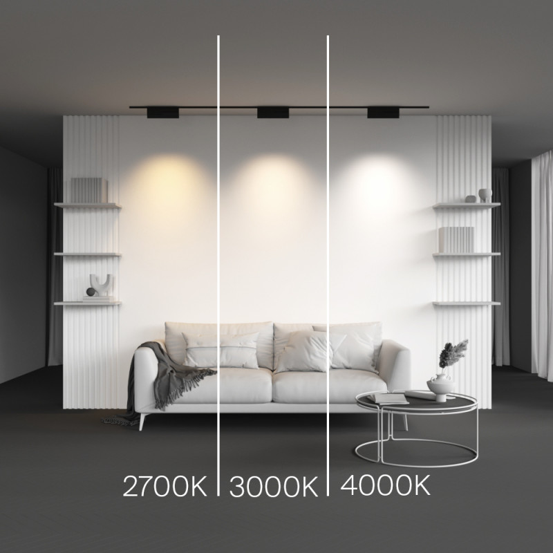 Трековый светильник 12W, 3000K, 30°, Maytoni Points Rot Levity TR194-1-12W3K-M-B, черный