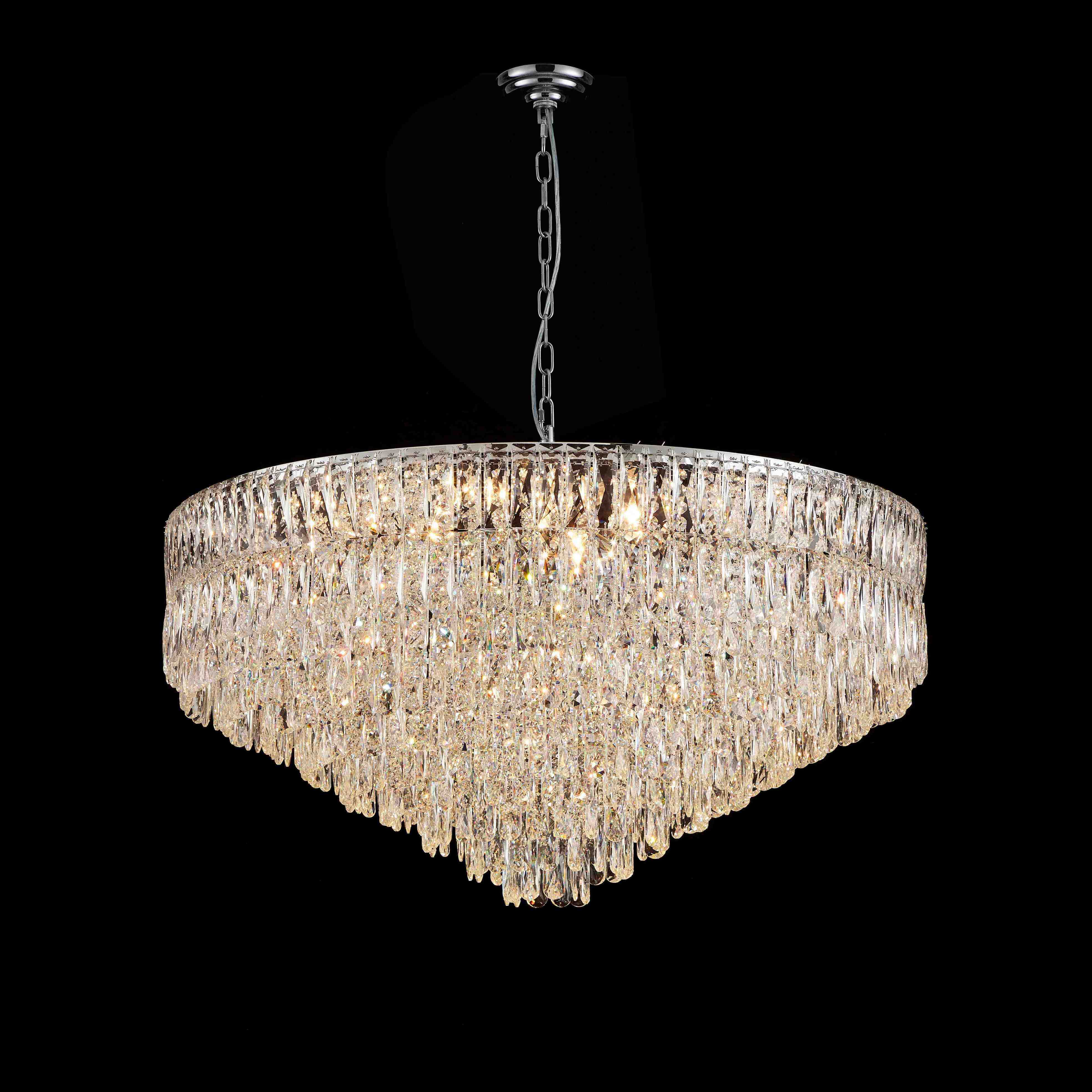 Люстра  1000*500, 24*E14, 40W NewRgy Cristallo NW075-ф1000*H500 CHROME, Хром