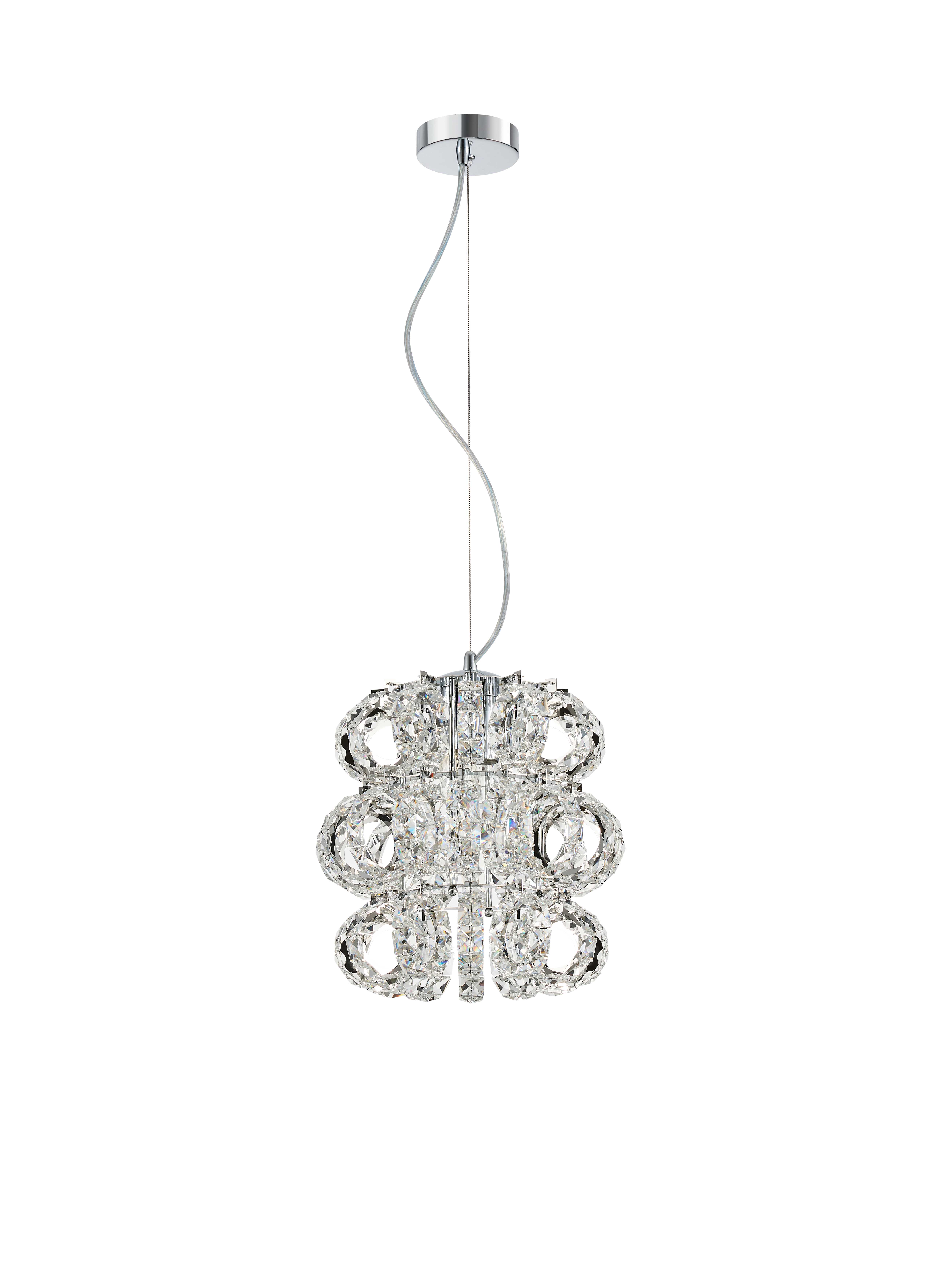 Люстра 300*320, 2*E14, 40W NewRgy Cristallo E91-ф300*H320 CHROME, Хром