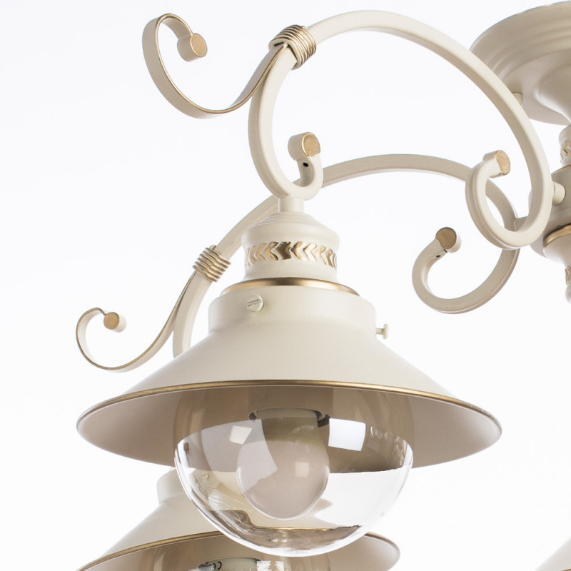 Люстра Arte Lamp A4577PL-5WG, диаметр 75 см, белый с золотом