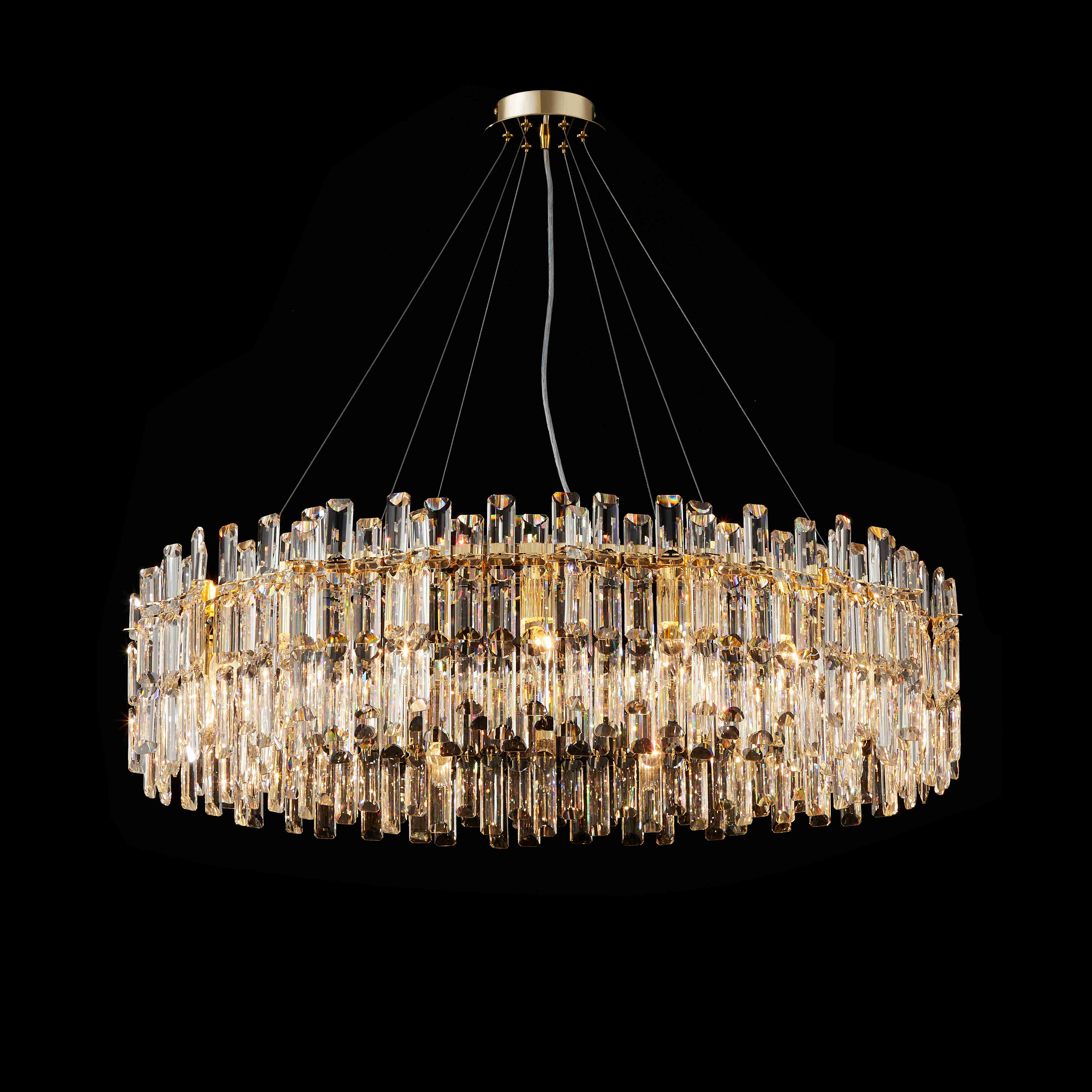 Люстра  1000*250, 18*E14, 40W NewRgy Cristallo NW038-ф1000*H250 H GOLD, H GOLD