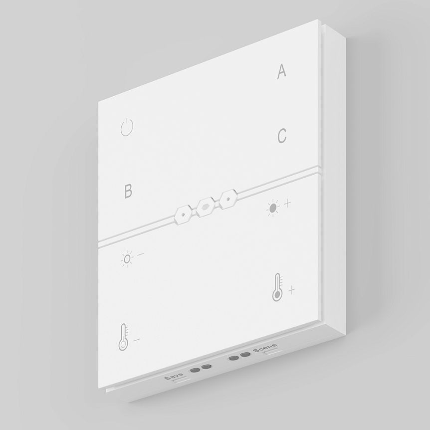 Беспроводная панель управления 9,1*8,6*1,5 см, Maytoni Technical Lighting control DRC034-8-W белый