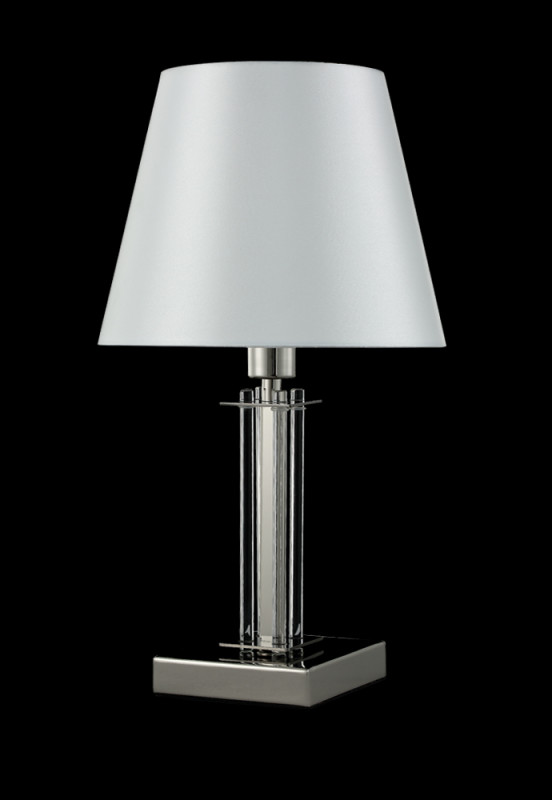 Настольная лампа 20 см, Crystal Lux NICOLAS LG1 NICKEL/WHITE никель/прозрачный
