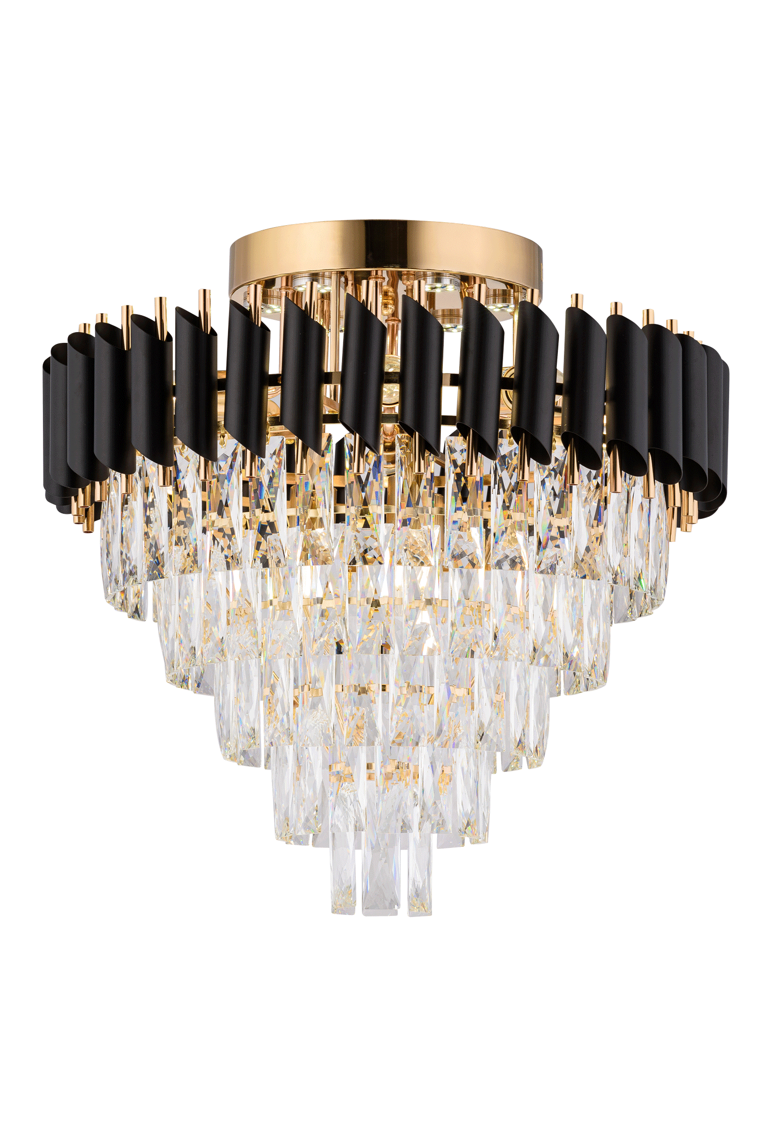 Люстра 540*520, 3Wx6  E27 x 9*E27+LED,  Sfera Sveta Хрусталь (Эконом) 1772/9+6 BK+FGD, BK+FGD