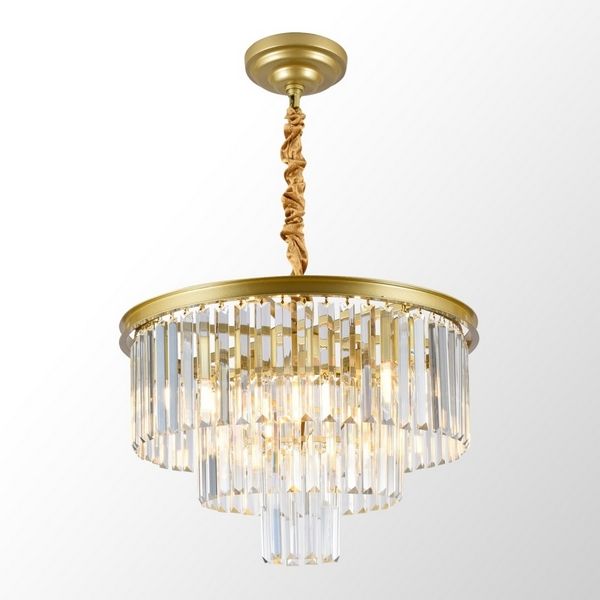 Подвесная люстра каскадная 50 см, Lussole Reagan LSP-6009, золото