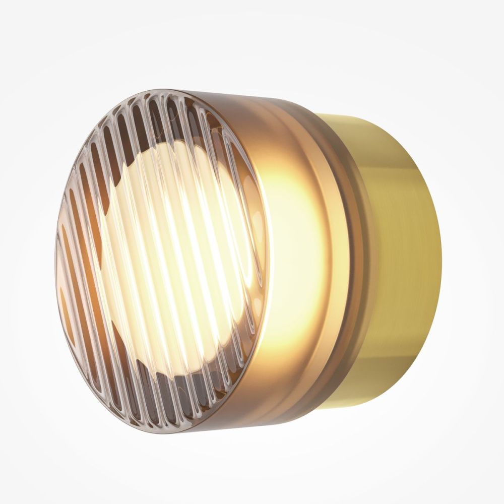 Настенный светильник 13 см, 6W, 2700-4000K, Maytoni Olo MOD493WL-L6BSK1, латунь-янтарный