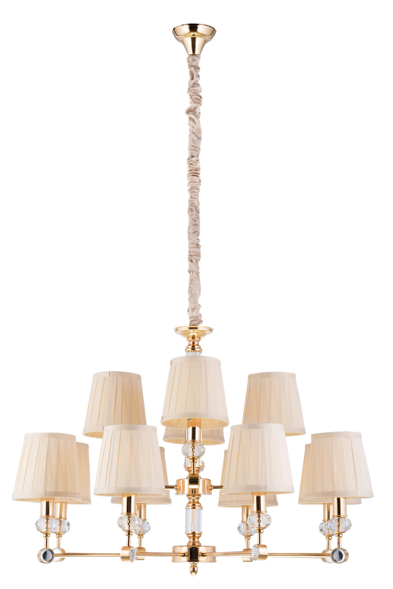 Люстра 840*550-1750, 12*E14, 40W NewRgy Модерн 8653/8+4G GOLD, Золото