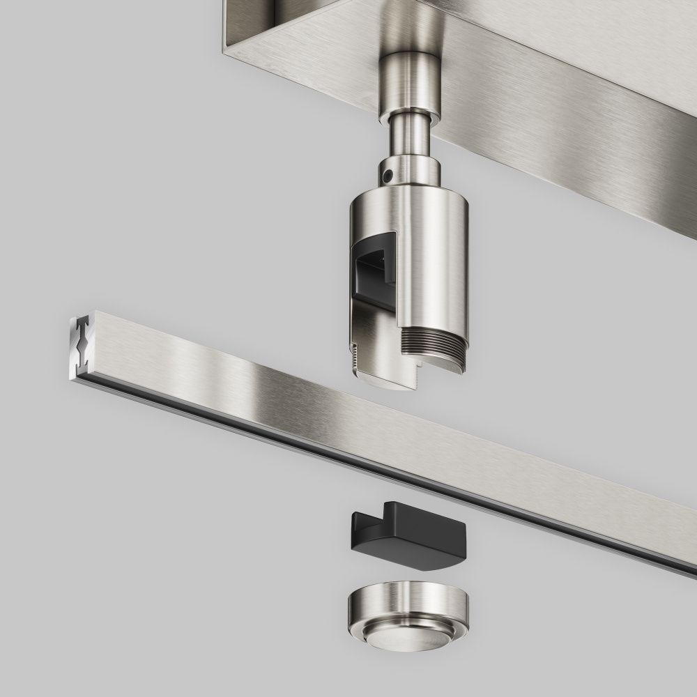 Комплектующие для трековой системы  TRA156C-BB1-PT 26,5*5,5*-12,4 см, *Maytoni technical Accessories for tracks Flarity TRA156C-BB1-PT, Платина