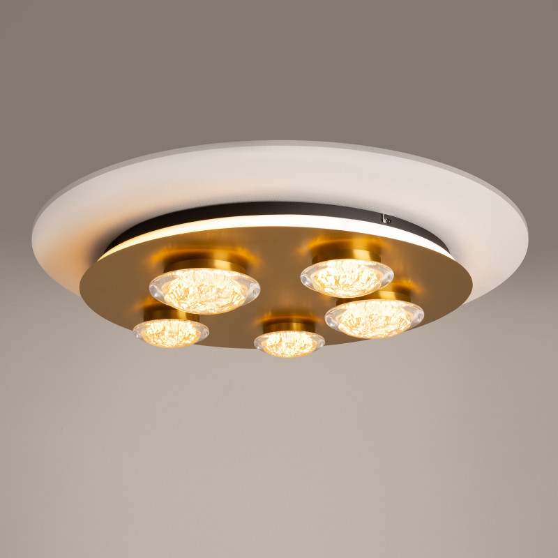 Накладная люстра 60*60*10,2 см, LED, 3000К, Maytoni Pharao MOD361CL-L58BS3K латунный