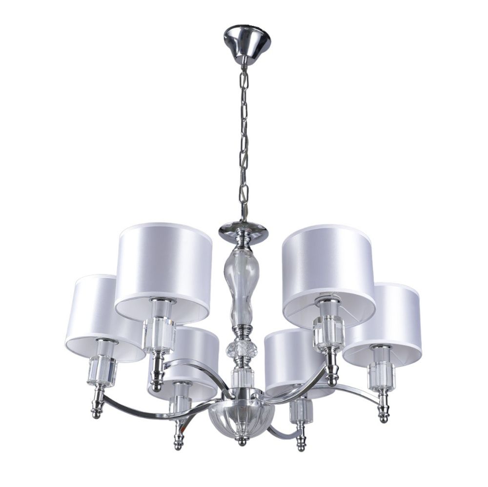 Люстра 70*70*92 см, 6*E14 Gerhort G11087/6SV WT, Серебро;Прозрачный