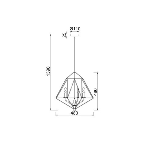 Подвесной светильник  48*139 см, 3*E14 хром Vele Luce Bessie VL4022P03
