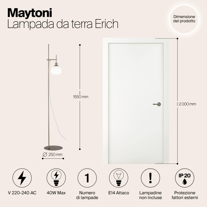 Торшер Maytoni Erich MOD221-FL-01-N, никель