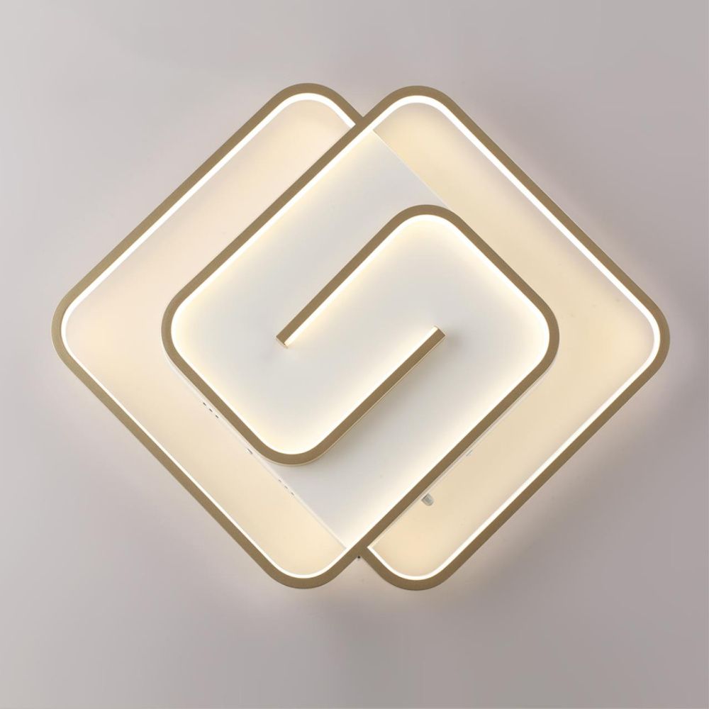 Светильник 42*42*-5 см, 1*LED*75W, 3000-4000-6000K, Lumion TWIST 8019/75CL, шампань, белый