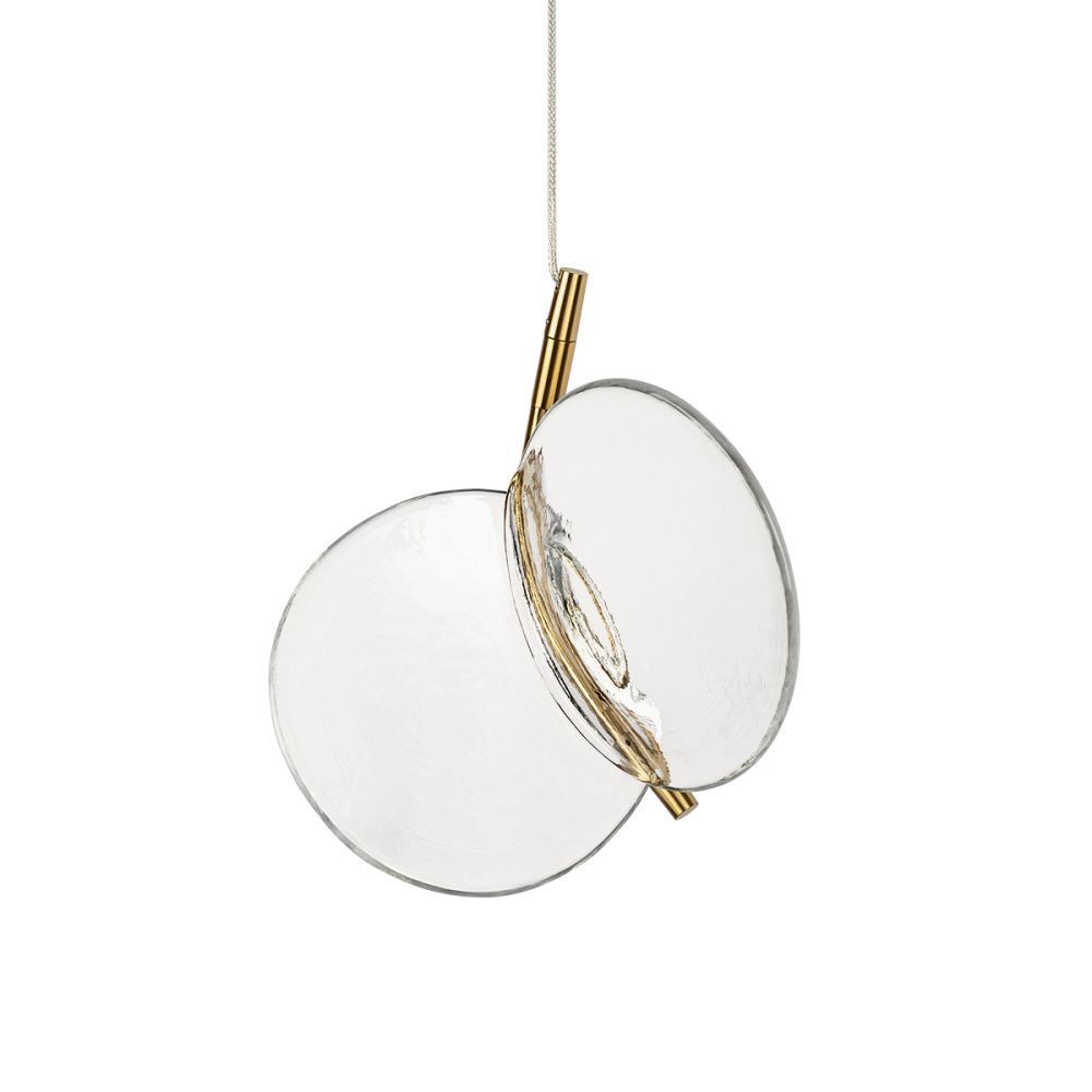Подвесной светильник 21 см, 5W, 3000K, LOFT IT Flap 10468P Clear, золото