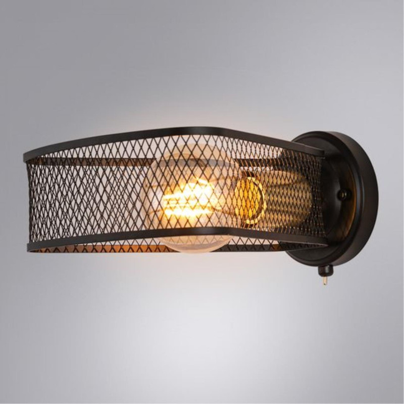 Бра 24*20*10 см, 1 E27*60W,  К, Arte Lamp Maasym A7044AP-1BK, Черный