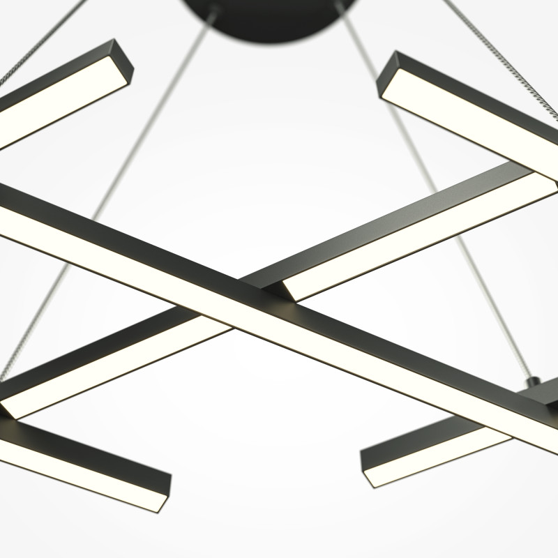 Подвесная люстра 103,5*30*307 см, LED, 40W, 4000К, Maytoni Halo MOD244PL-L50BK черный