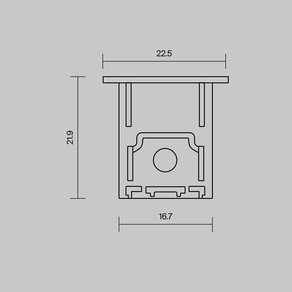 Комплект заглушек (для профиля 22×22) 2 шт., ALM-2222-B-EC 642051, 1*2*2 см, Maytoni Led Strip 642051, Черный